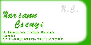 mariann csenyi business card